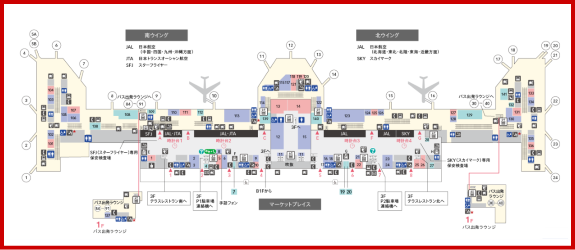 羽田空港第一ターミナル　JAL国内線のチェックインカウンター