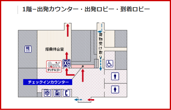 JAL国内線　喜界空港のチェックインカウンター