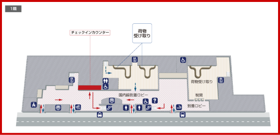 JAL国内線　青森空港のチェックインカウンター